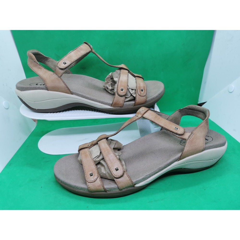 Taos Trophy 2 Sandals Womens Size 9 Adjustable Leather Strapy Shoes Comfort Tan